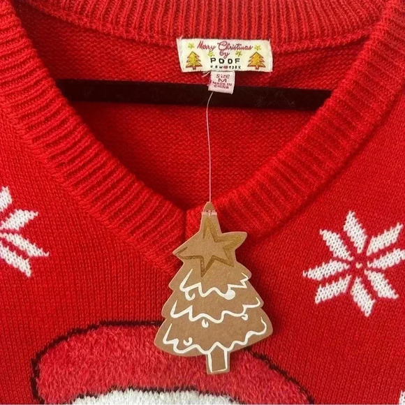 NWT Women’s Textured Santa Ugly Christmas Sweater‎ Holiday Party Red Knit Vest M - Picture 4 of 7